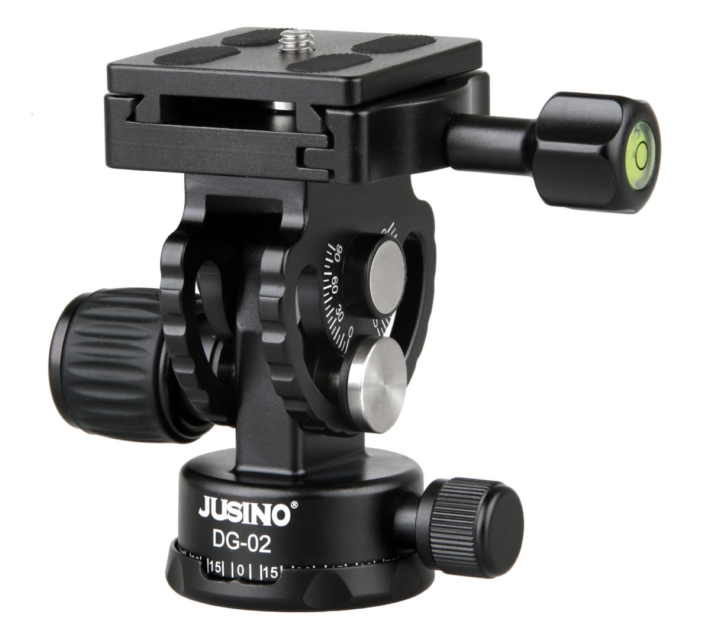 JUSINO Hochleistungs-Neigekopf für Monopods Hydraulische Federung 360° Schwenkfunktion DG-02