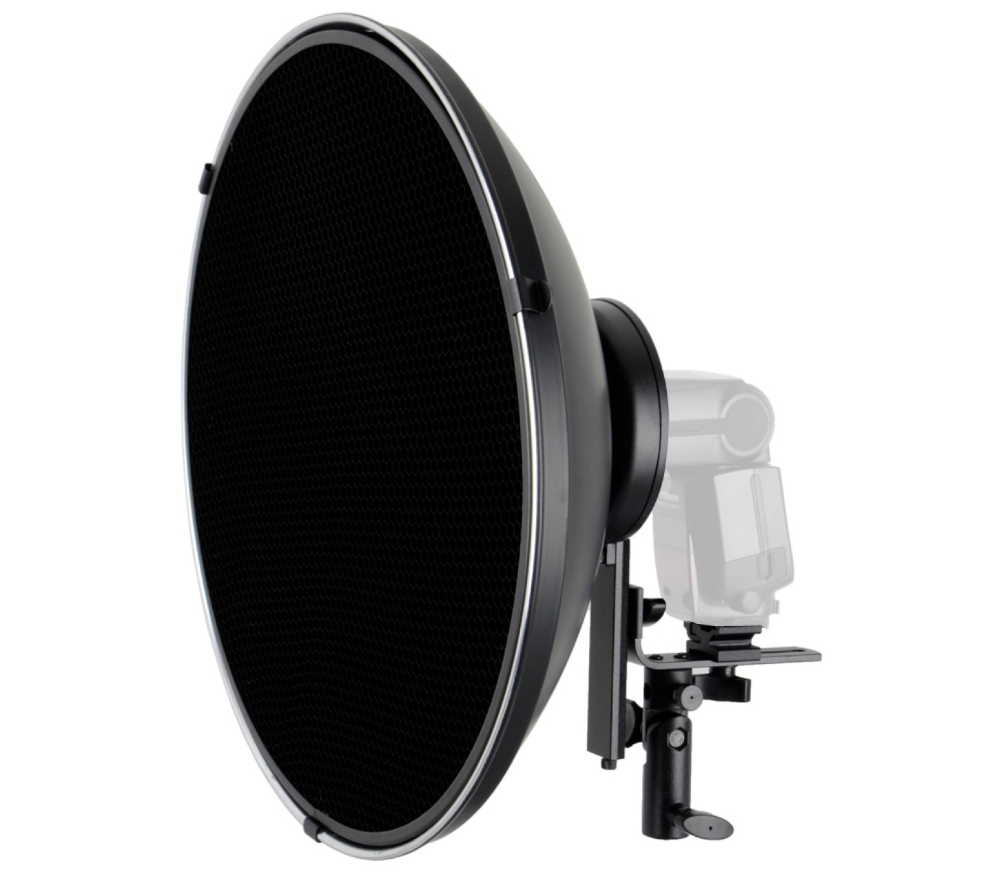 ayex Beauty Dish Lichtformer 42cm mit Systemblitz-Halter, inkl. Wabenvorsatz und Diffusor