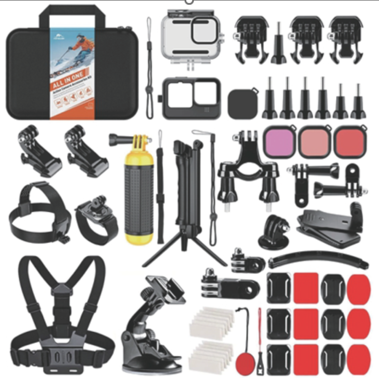 ayex GoPro Accessory Kit All-in-One Lösung für Ihre Abenteuer (Hero 11 10 & 9)